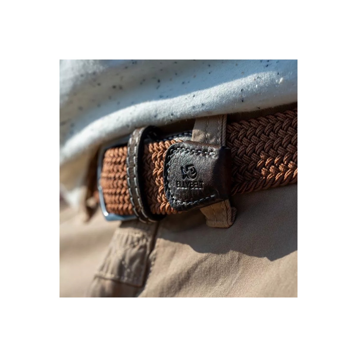 BillyBelt - Ceinture élastique tressée caramel