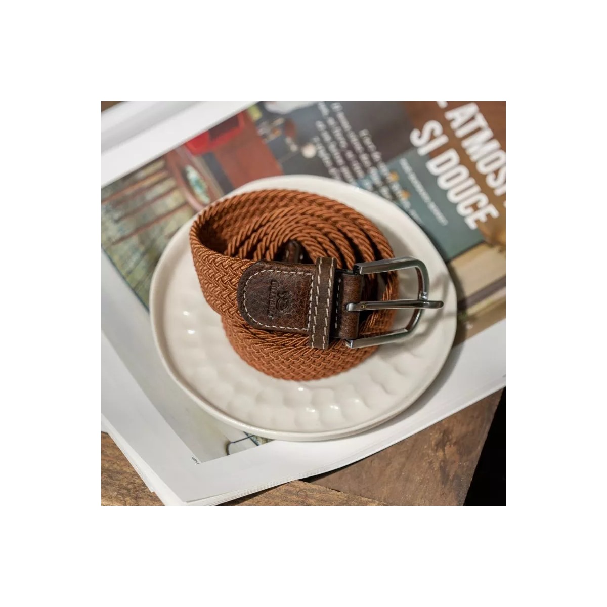 BillyBelt - Ceinture élastique tressée caramel