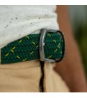 BillyBelt - Ceinture élastique tressée vert et jaune