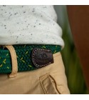 BillyBelt - Ceinture élastique tressée vert et jaune