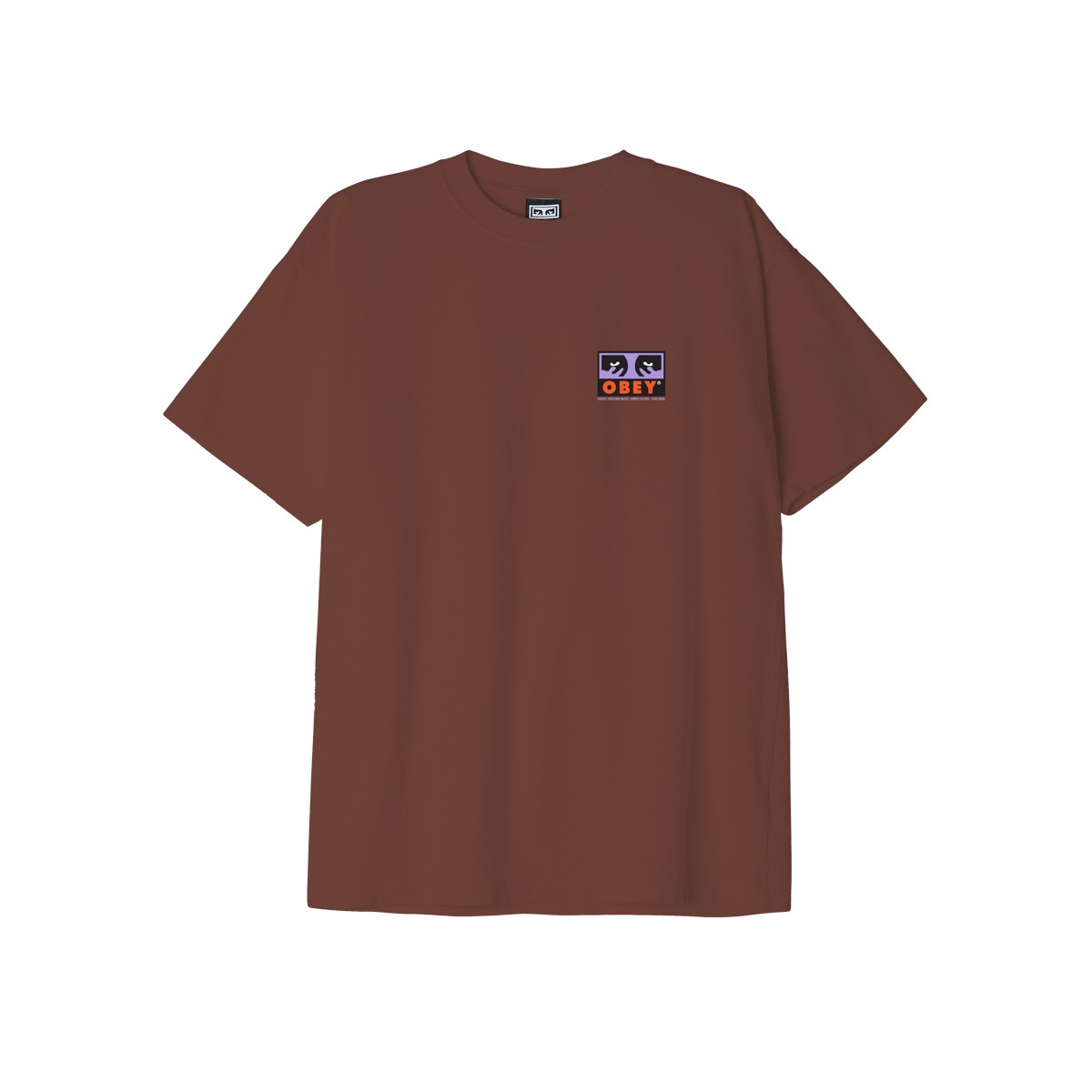 OBEY - T-shirt marron visuel multicolor