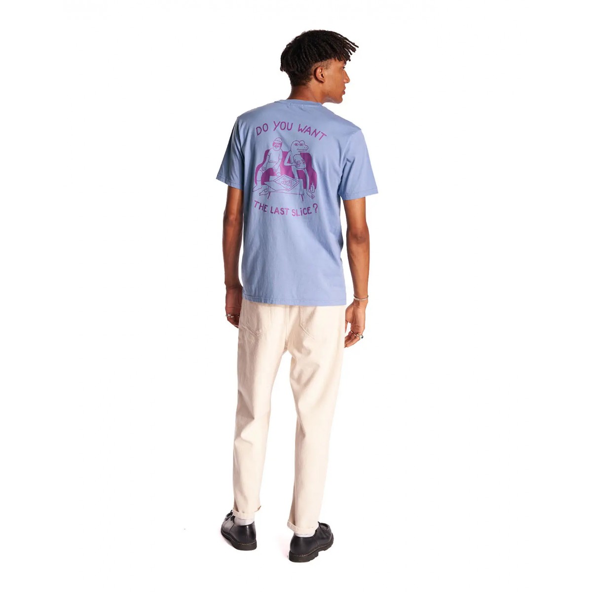 Olow - T-shirt bleu brodé