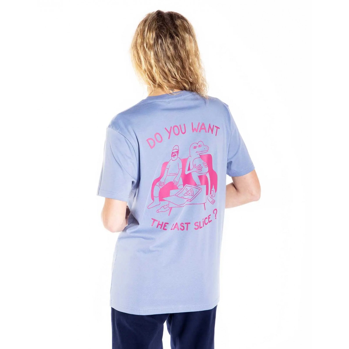 Olow - T-shirt bleu brodé