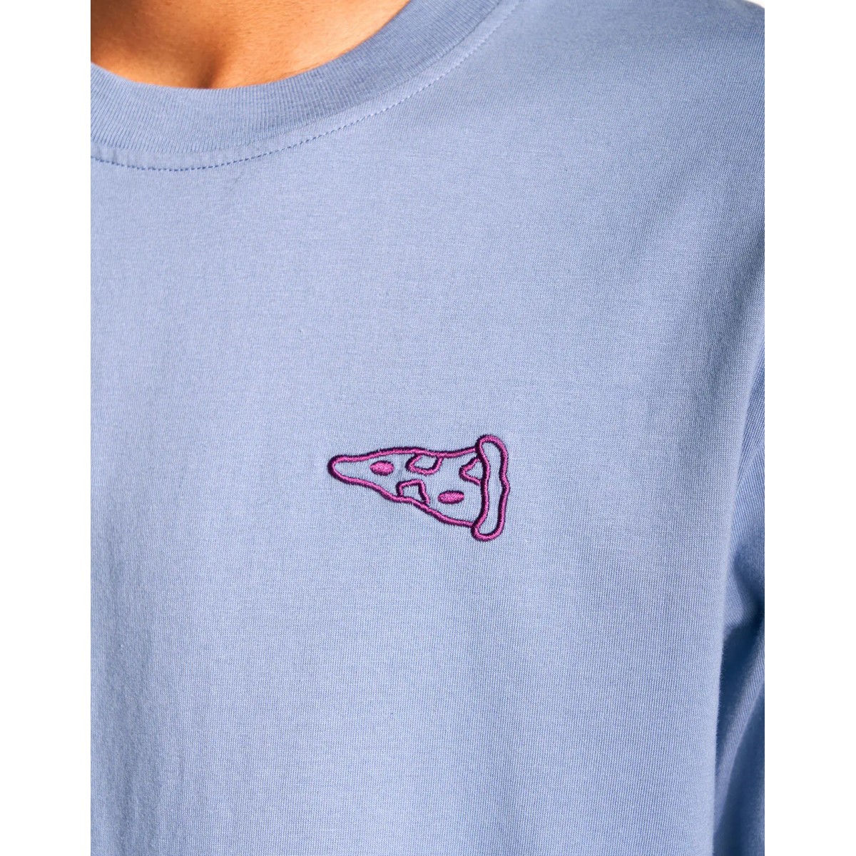 Olow - T-shirt bleu brodé