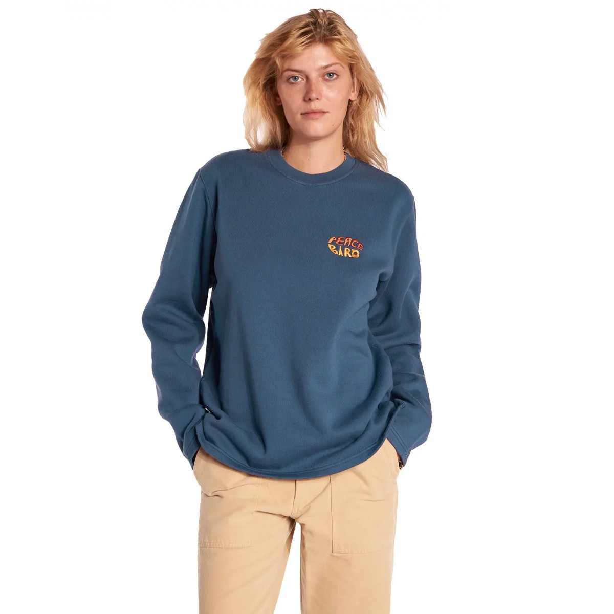 Olow - Sweat bleu sérigraphié