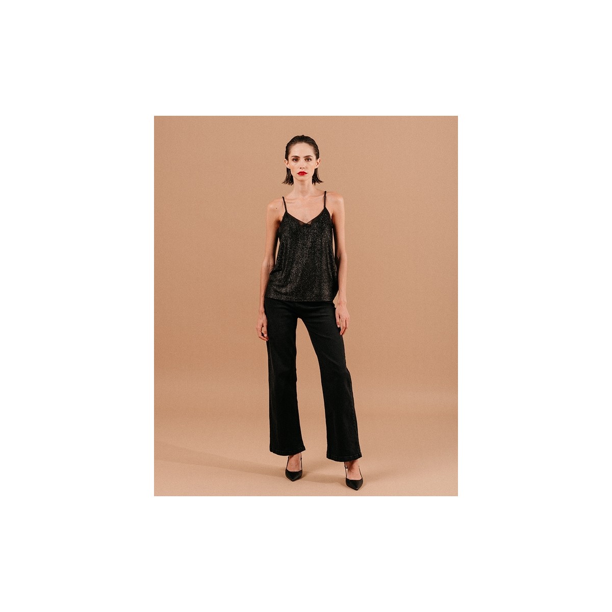 Grace et Mila - Débardeur femme écru côtelé