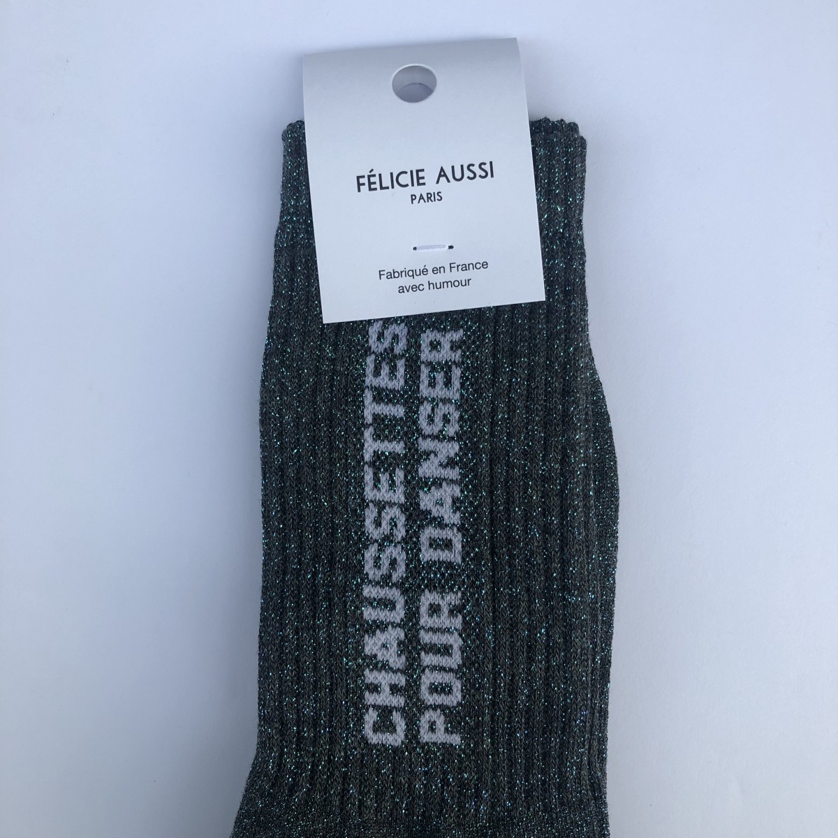 Félicie Aussi - Chaussettes pour danser femme lurex anthracite