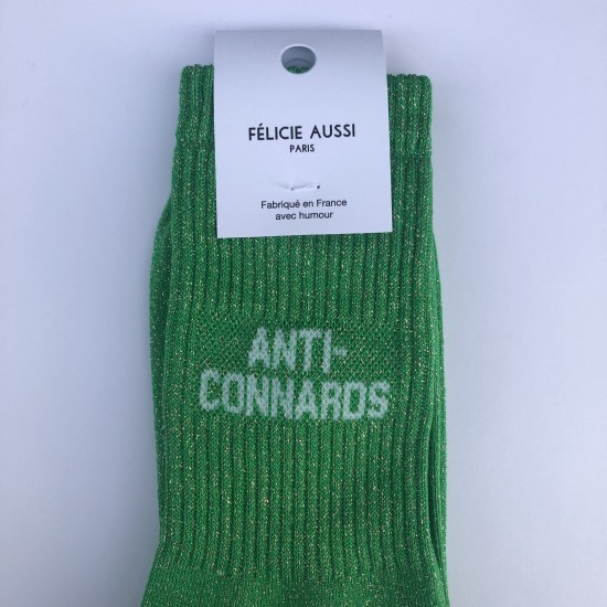 Félicie Aussi - Chaussettes femme Anti-connards lurex verte 2