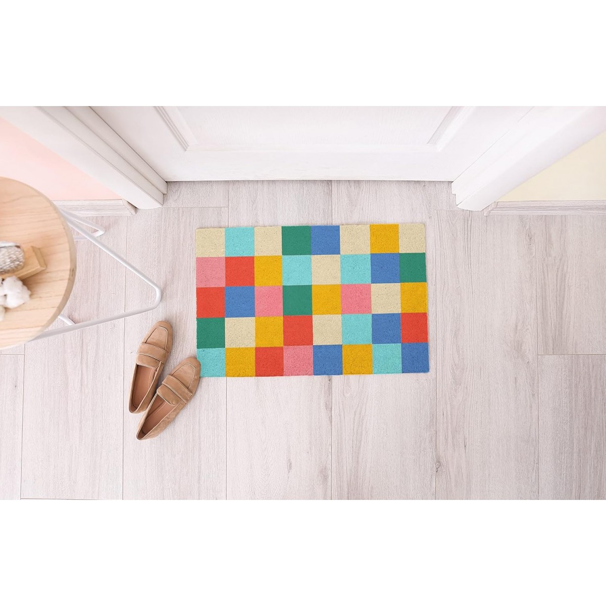 Fisura - Paillasson rectangulaire à carreaux multicolores
