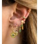 Muja Juma - Boucles d'oreilles pierre de quartz rose plaquées or