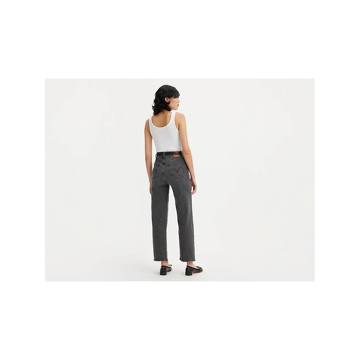 Levi's - Jean gris Ribcage straight ankle