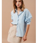 Grace et Mila - Chemise bleu ciel brodé