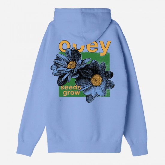 OBEY - Sweat bleu à capuche