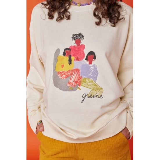 Graine Clothing - Sweat blanc cassé 2