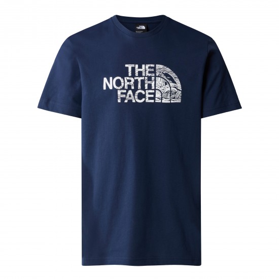 THE NORTH FACE - T-shirt Woodcut bleu marine