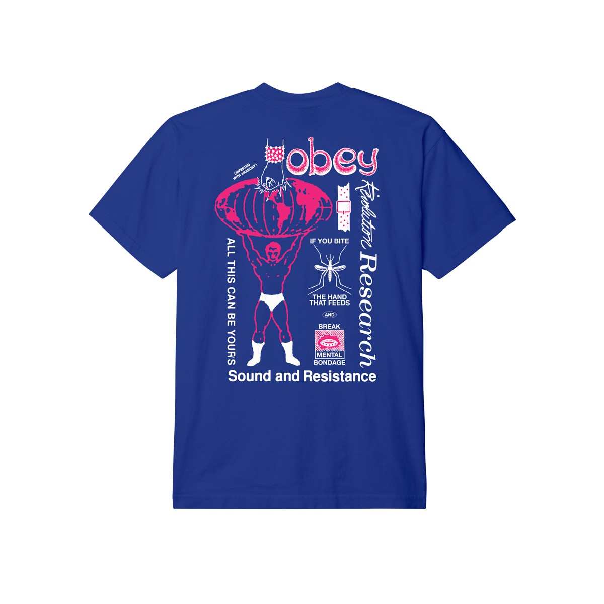 OBEY - T-shirt Break Mental bleu