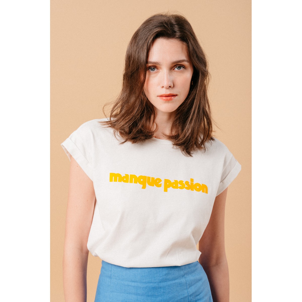 Grace et Mila - T-shirt femme blanc Mangue passion