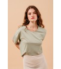 Grace et Mila - T-shirt vert pailleté fluide
