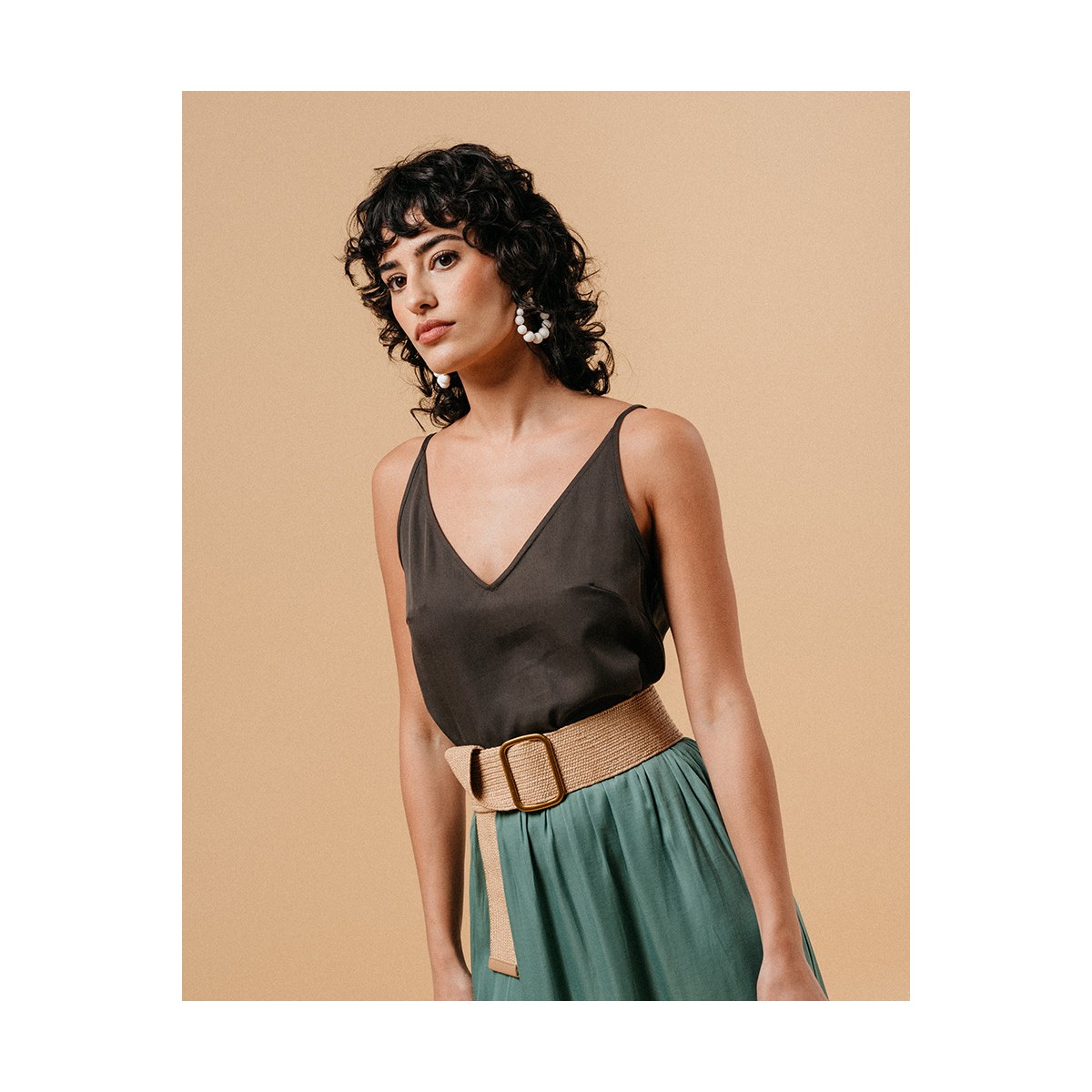 Grace et Mila - Ceinture élastique camel