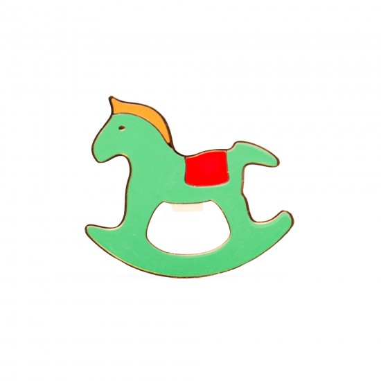 Helio Ferretti - Ouvre-bouteille cheval à bascule vert