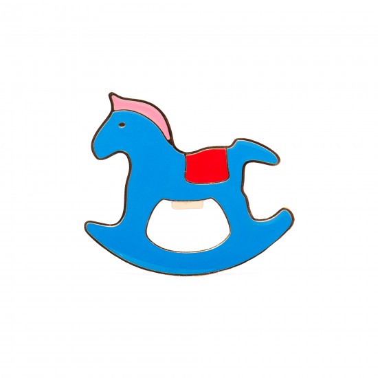 Helio Ferretti - Ouvre-bouteille cheval à bascule bleu
