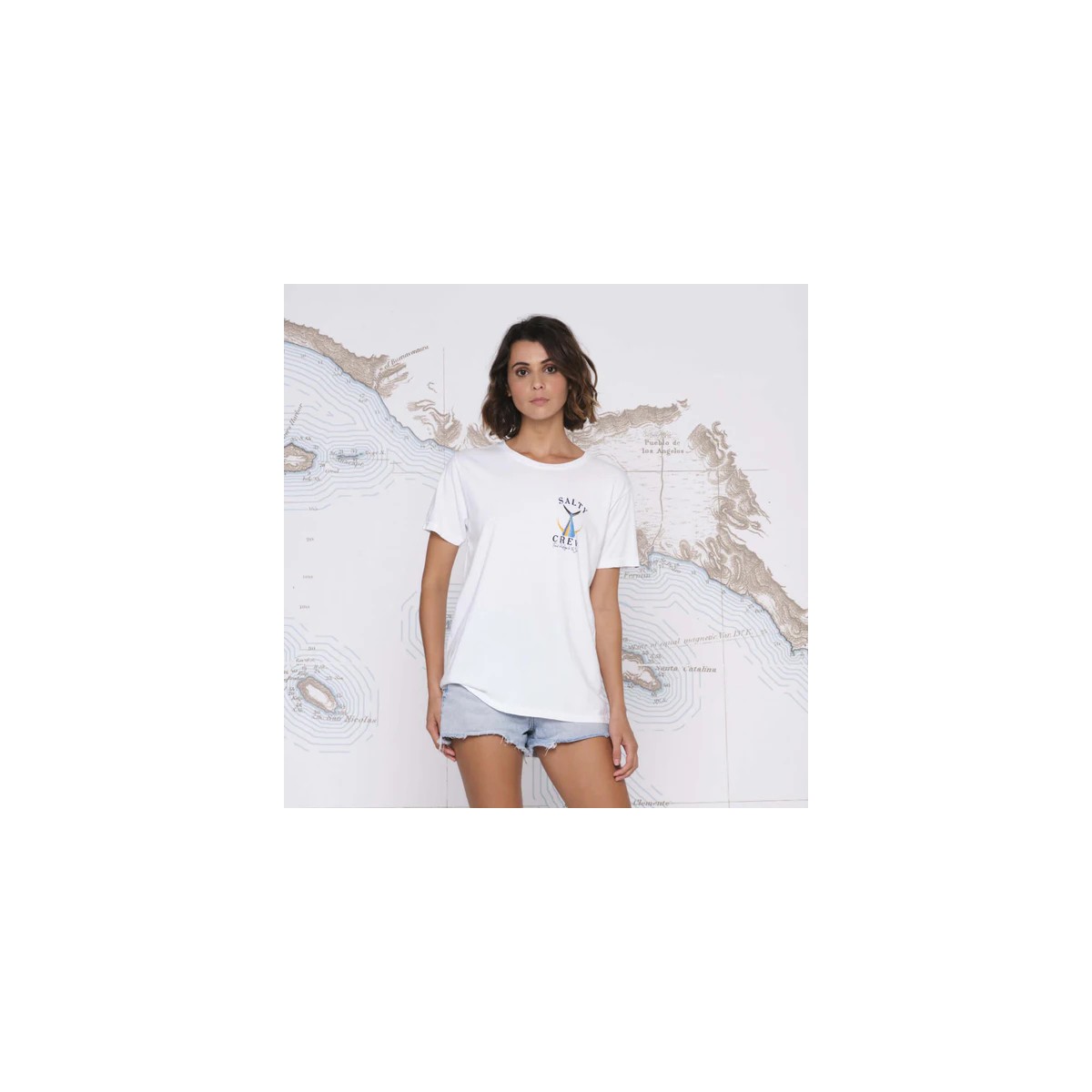 Salty Crew - T-shirt oversize blanc femme
