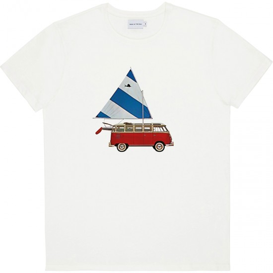 Bask in the sun - T-shirt blanc combi voilier