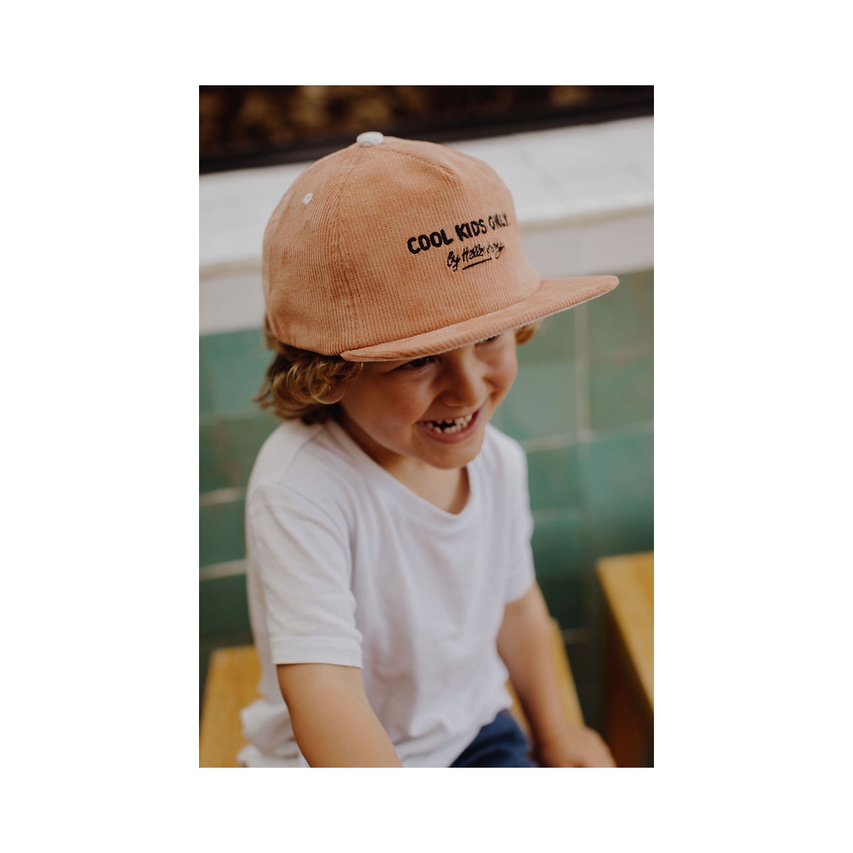 Hello Hossy - Casquette enfant en velours vieux rose