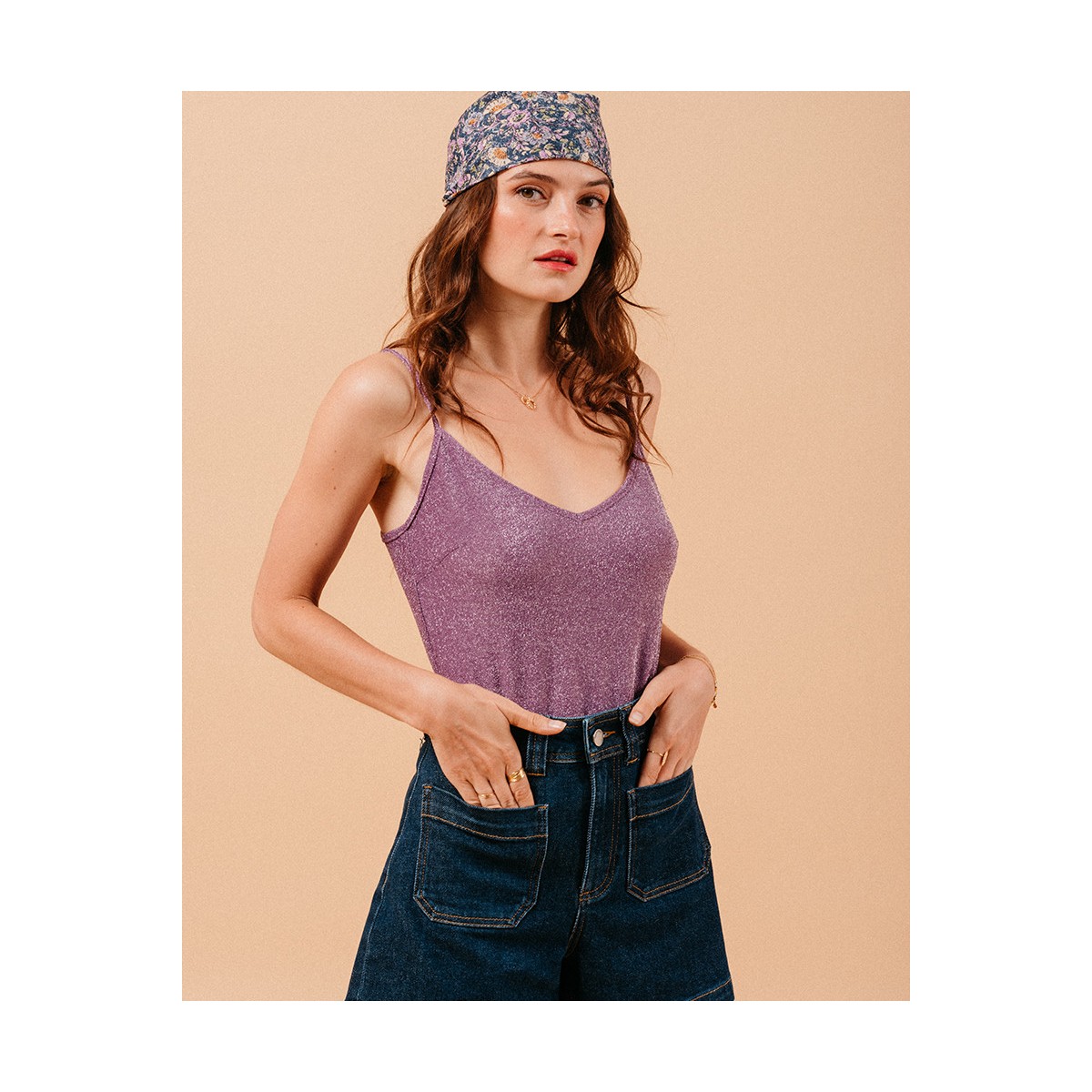 Grace et Mila - Body à bretelles parme