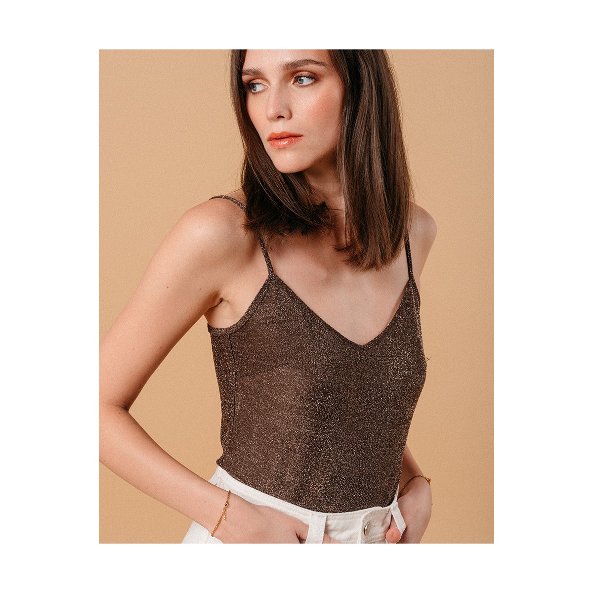 Grace et Mila - Body à bretelles chocolat