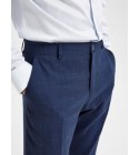 Selected - Pantalon de costume en lin bleu marine