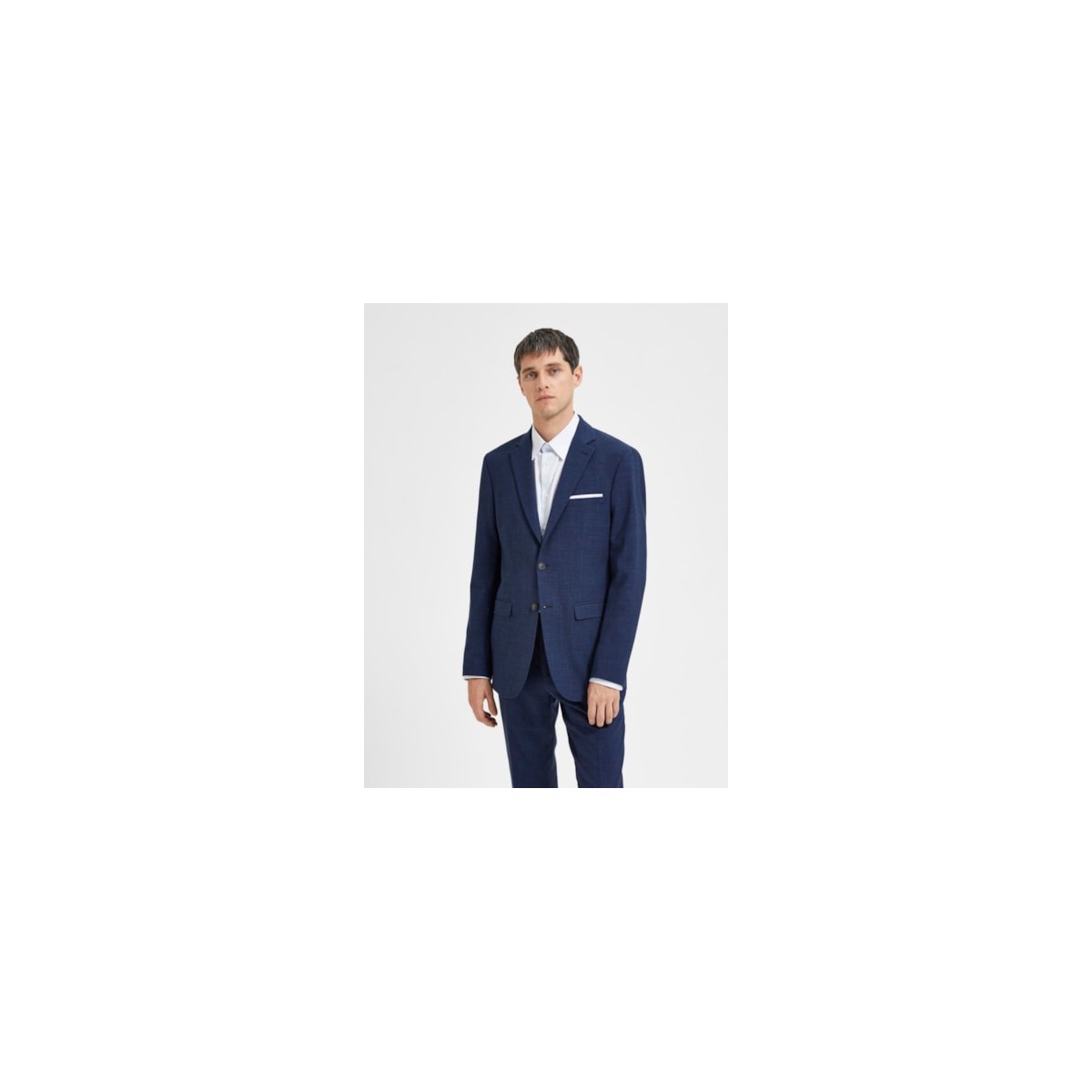 Selected - Blazer en lin bleu marine homme