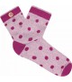 Cabaia - Chaussettes femme en lurex rose clair à pois