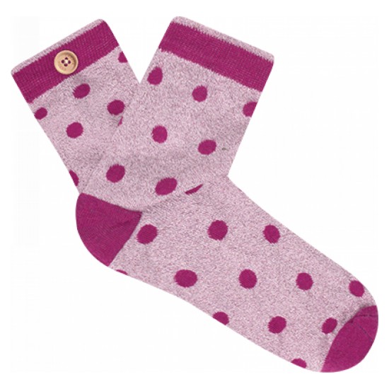 Cabaia - Chaussettes femme en lurex rose clair à pois