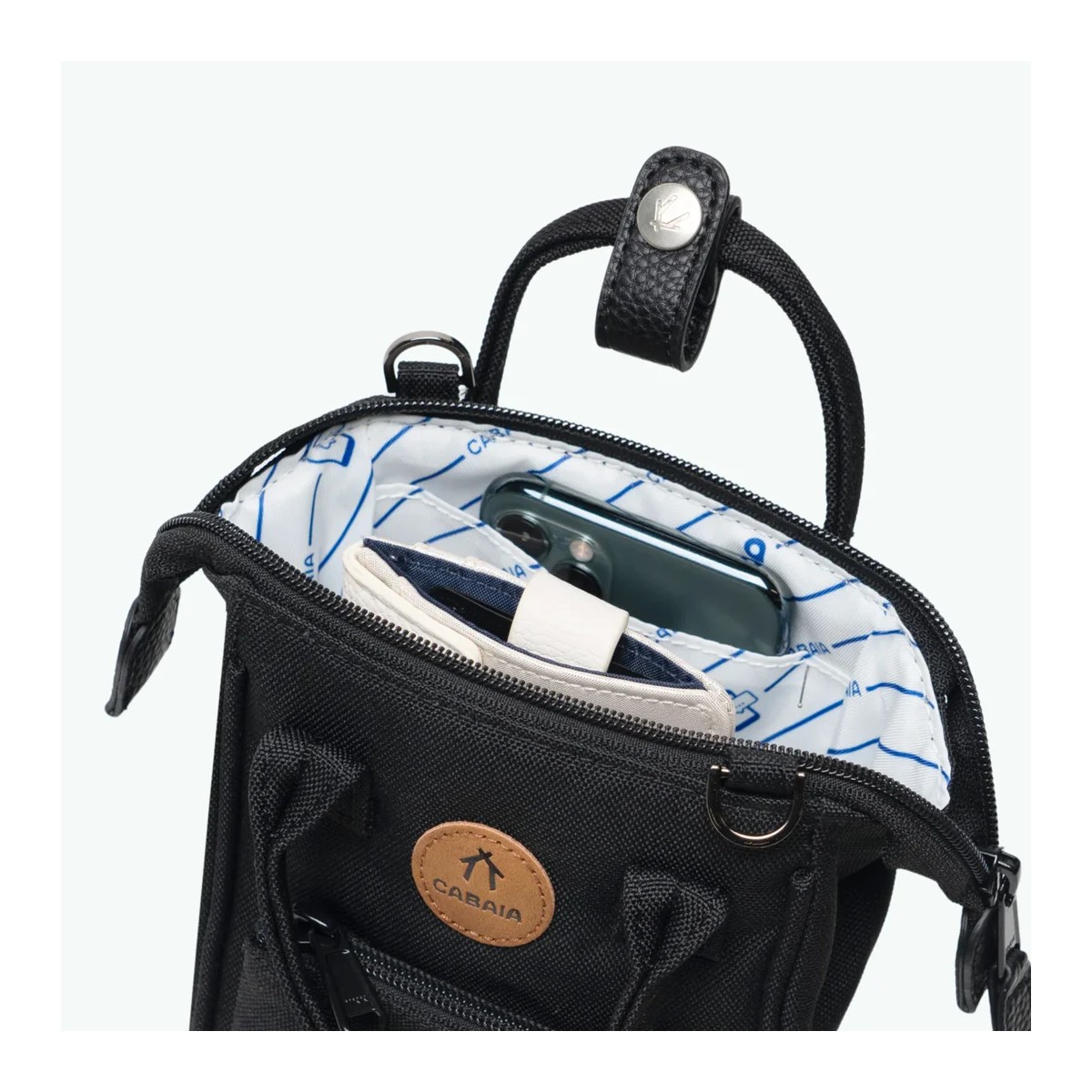 Cabaia - Micro sac bandoulière jaune à motifs