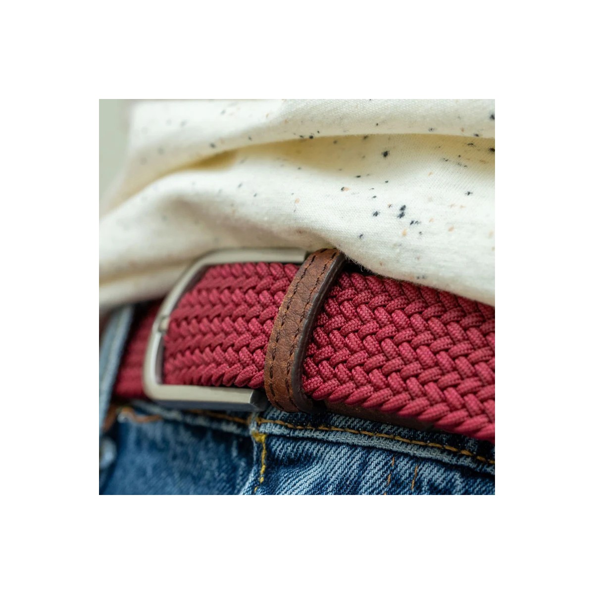 BillyBelt - Ceinture élastique tressée brique