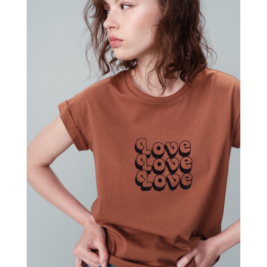 Grace et Mila - T-shirt camel "Love"