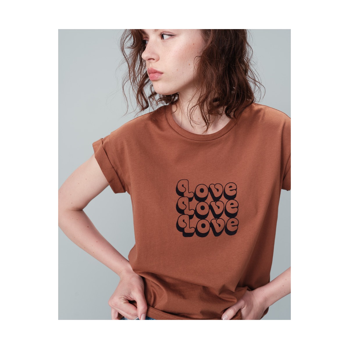 Grace et Mila - T-shirt camel "Love"