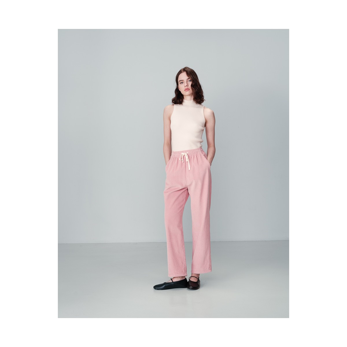 Grace et Mila - Pantalon en velours rose