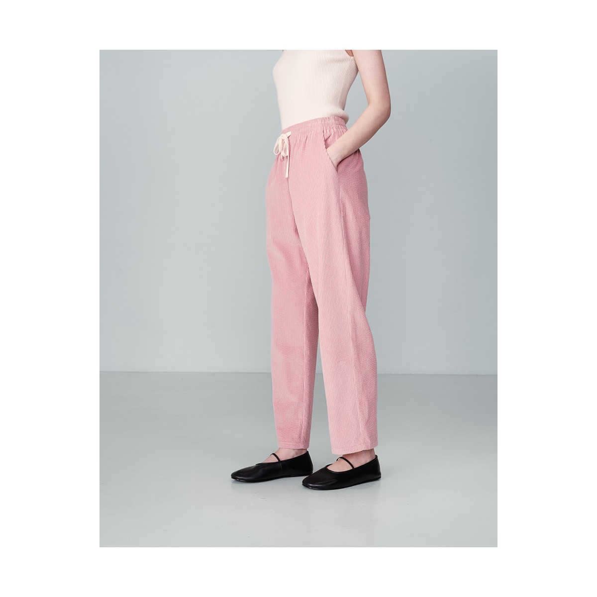 Grace et Mila - Pantalon en velours rose