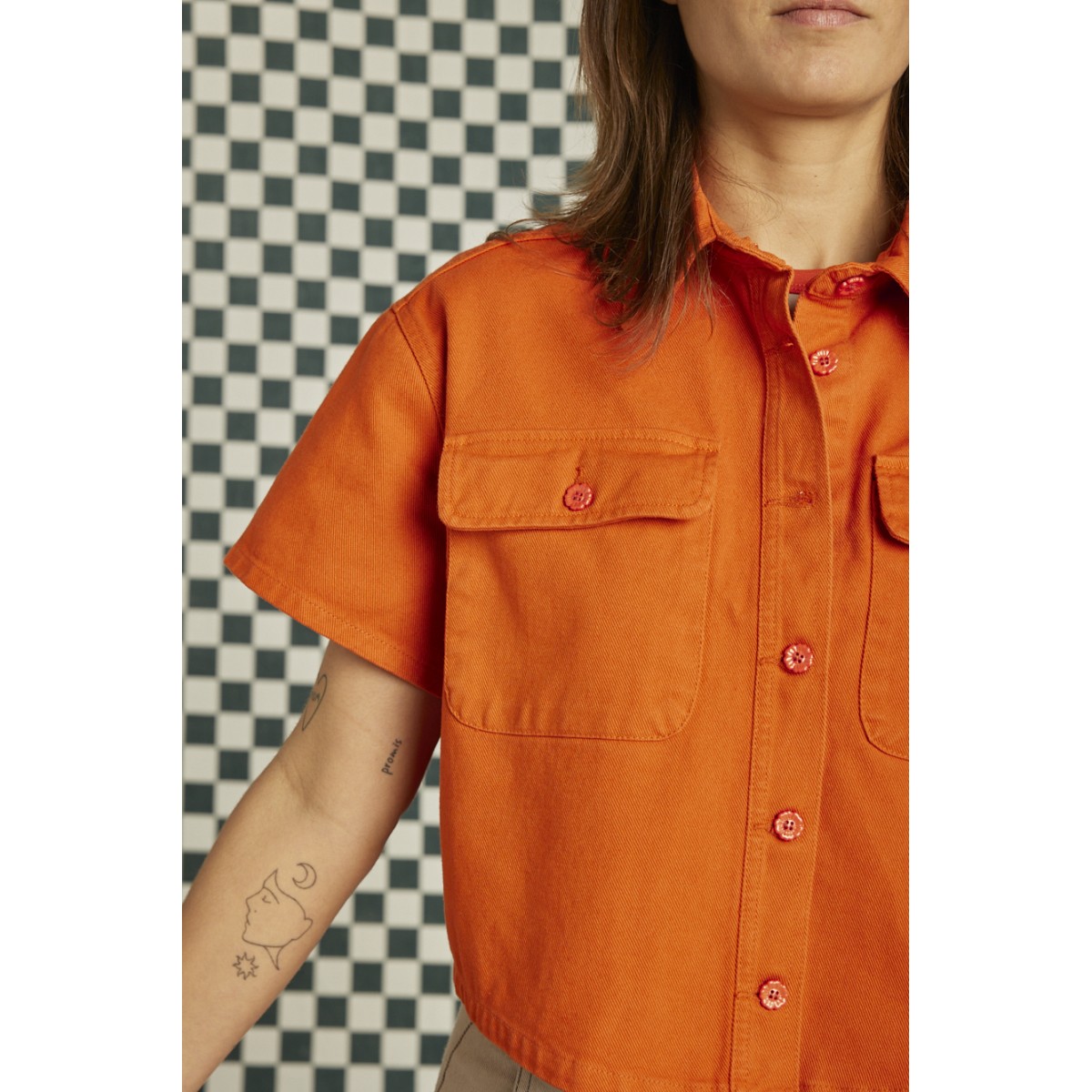 Graine Clothing - Chemise courte orange