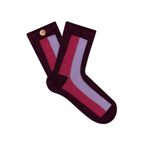 Cabaia - Chaussettes en lurex violette