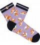 Cabaia - Chaussettes femme mauve à motif chiens