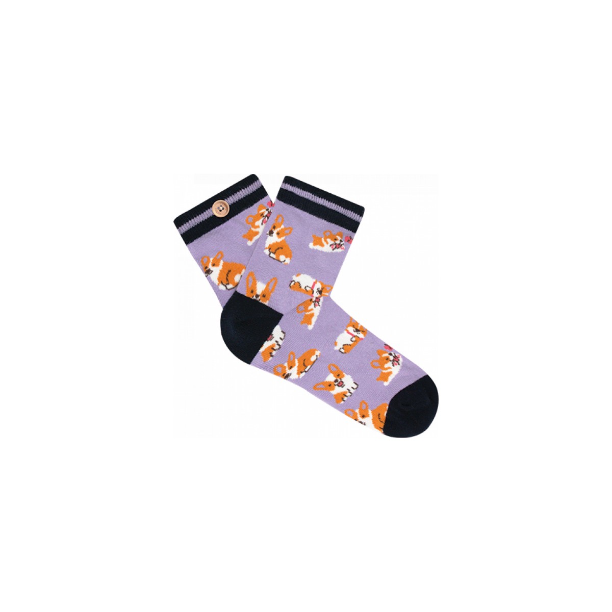 Cabaia - Chaussettes femme mauve à motif chiens