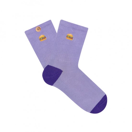 Cabaia - Chaussettes cookies en lurex violette