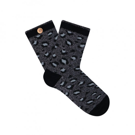 Cabaia - Chaussettes femme lurex léopard