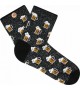 Cabaia - Chaussettes femme en lurex noir à motif bière