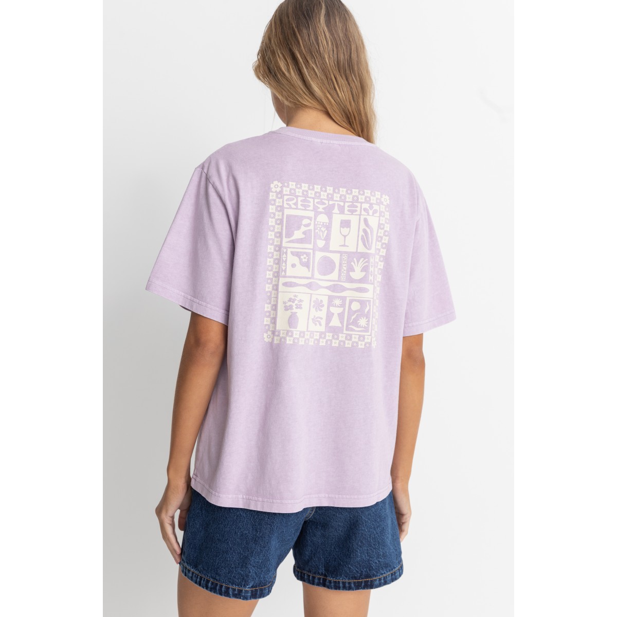 Rhythm - T-shirt lilas sérigraphié