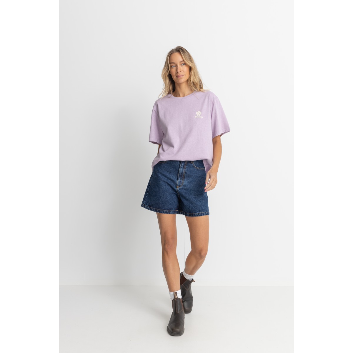 Rhythm - T-shirt lilas sérigraphié