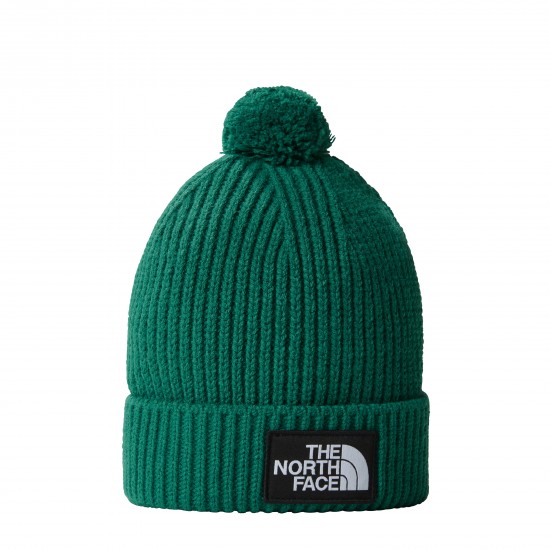 THE NORTH FACE - Bonnet vert à pompon